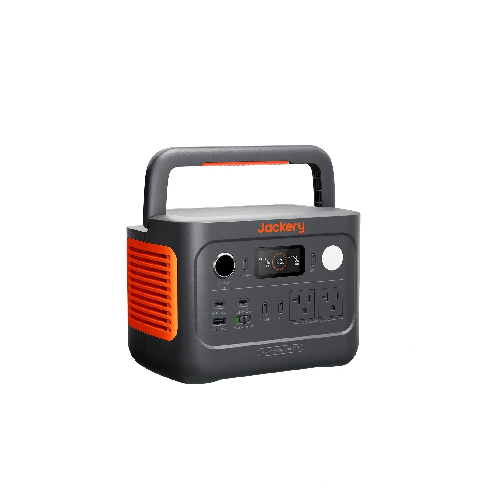 Jackery Explorer 300 v2 portable power station side angle perspective