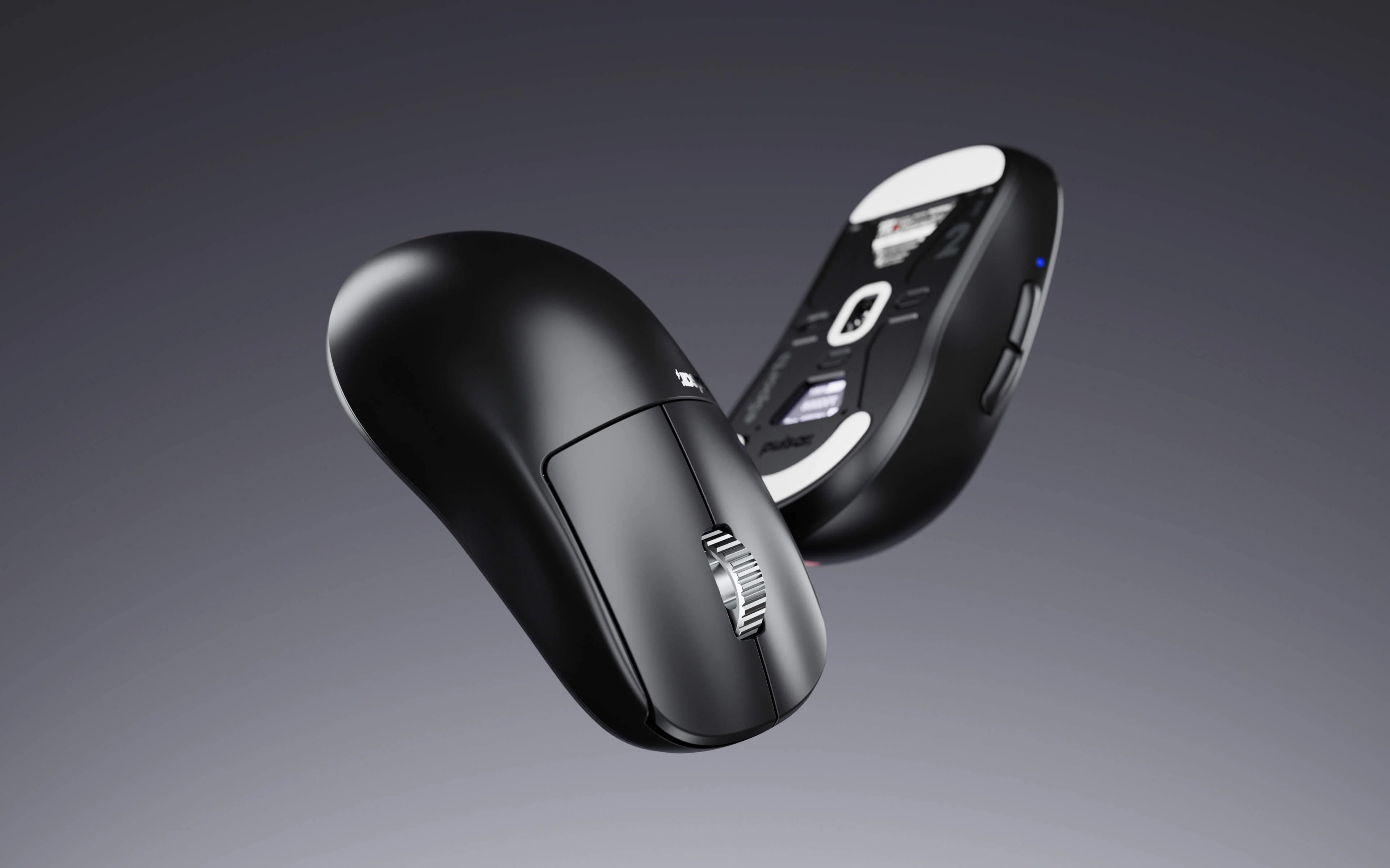 Pulsar X2H v3 eS wireless gaming mouse, top-down and angled view showing shell shape