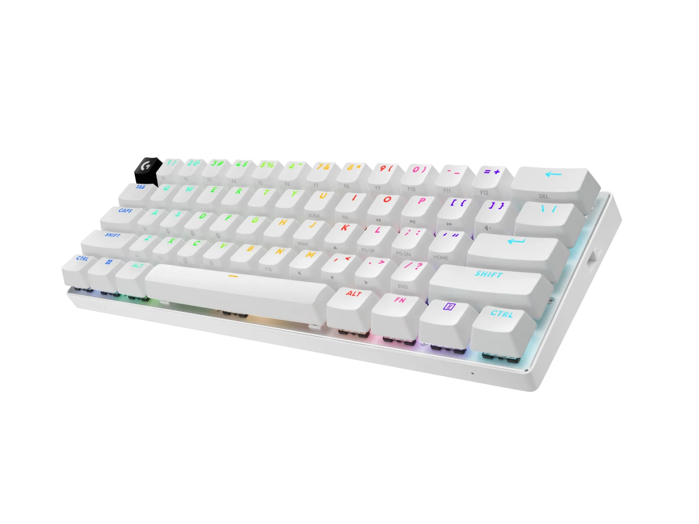 PRO X 60 white keyboard at an angled three-quarter view