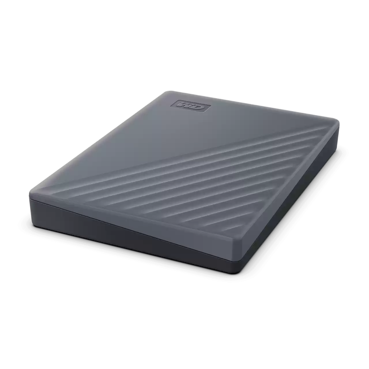 WD 2TB My Passport Portable Hard Drive flat top view