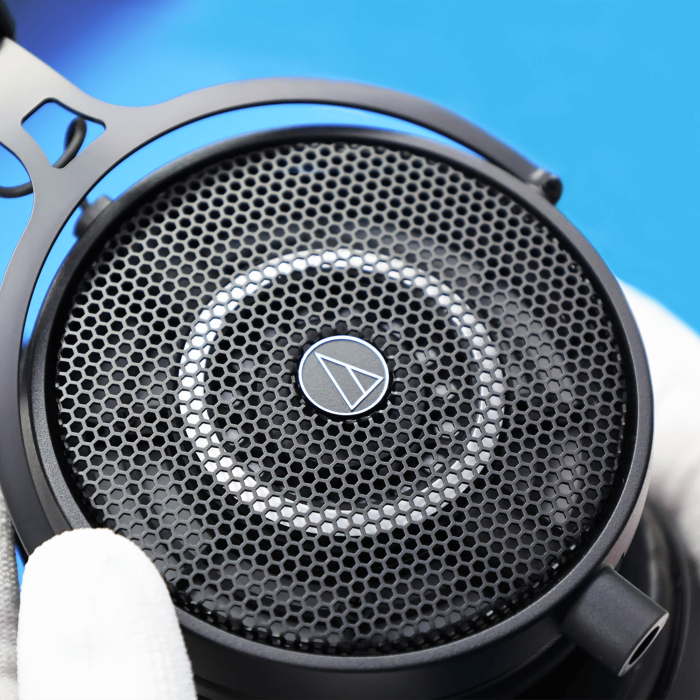 Audio-Technica ATH-R50x angled perspective showing driver grill