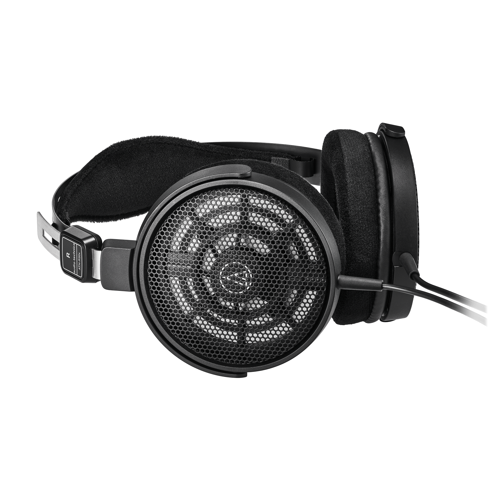 Audio-Technica ATH-R30x soft velour earpad close-up view