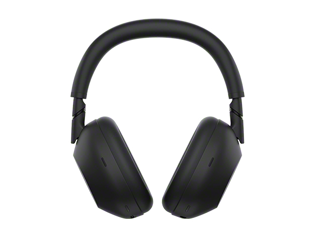 Sony WH-1000XM6 wireless headphones in black, direct front view