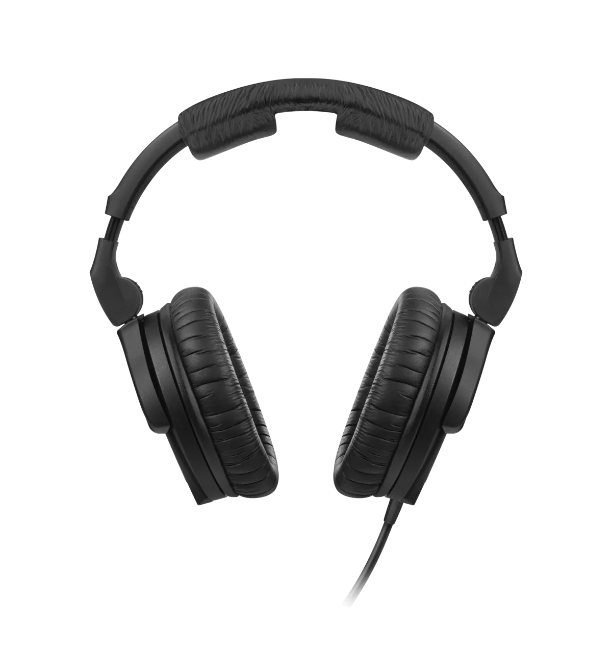 Front view of Sennheiser HD 280 Pro headphones showing earcups and padded headband.