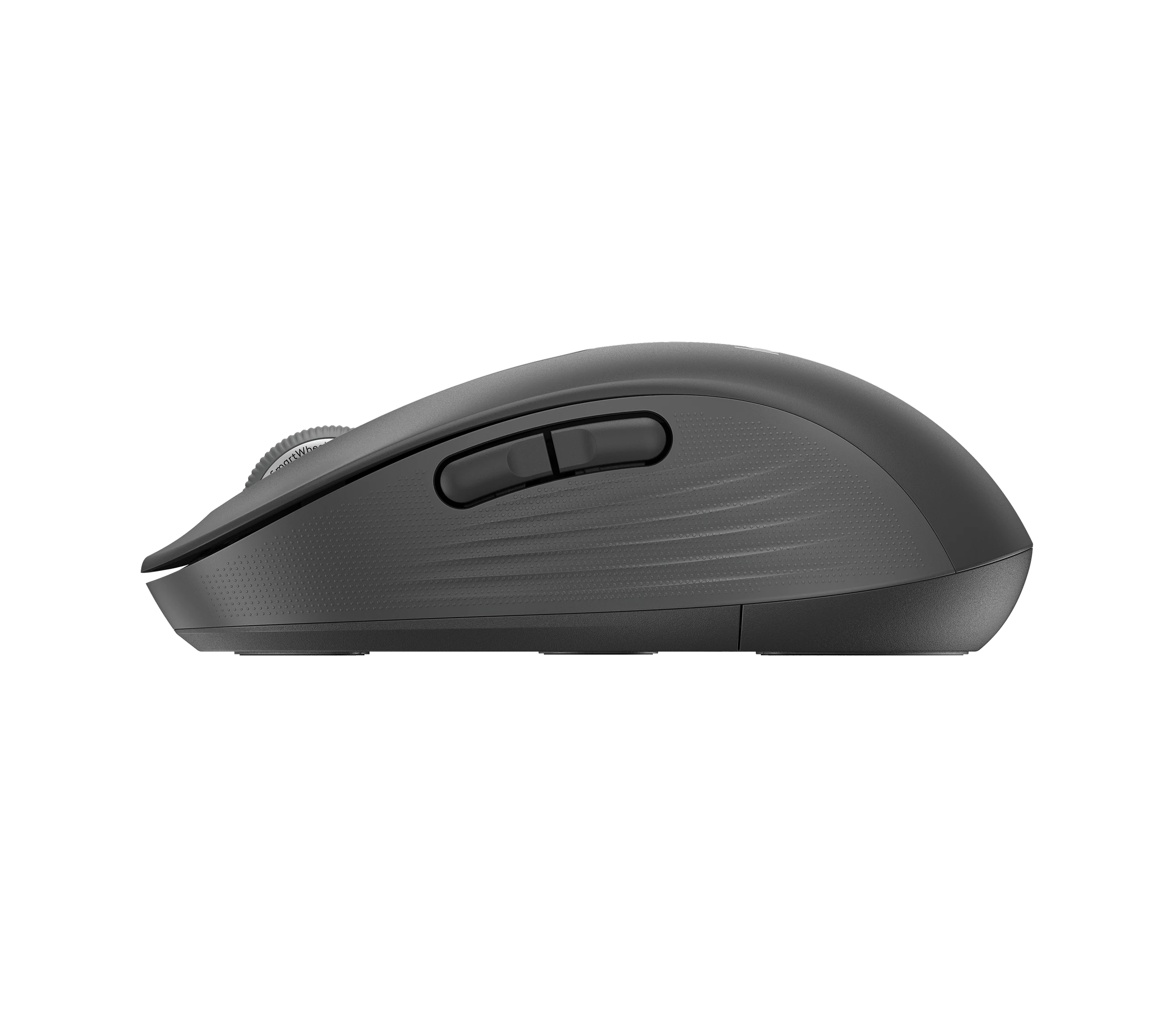 Right side of the graphite M650 L LEFT showing two thumb buttons and textured grip