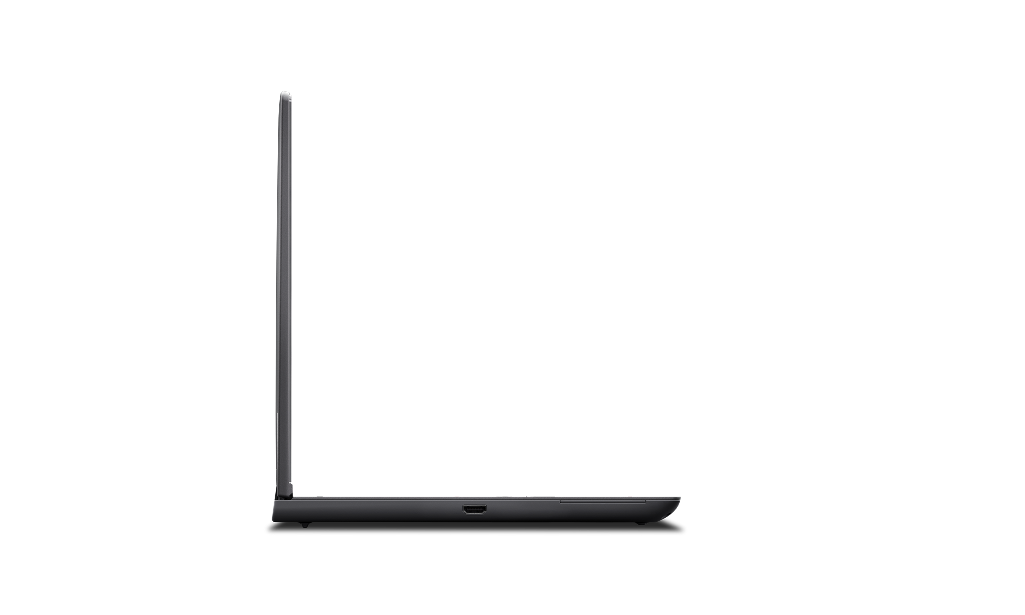 Lenovo ThinkPad P16v Gen 2 right profile showing HDMI 2.1 port and SD Express 7.0 card reader