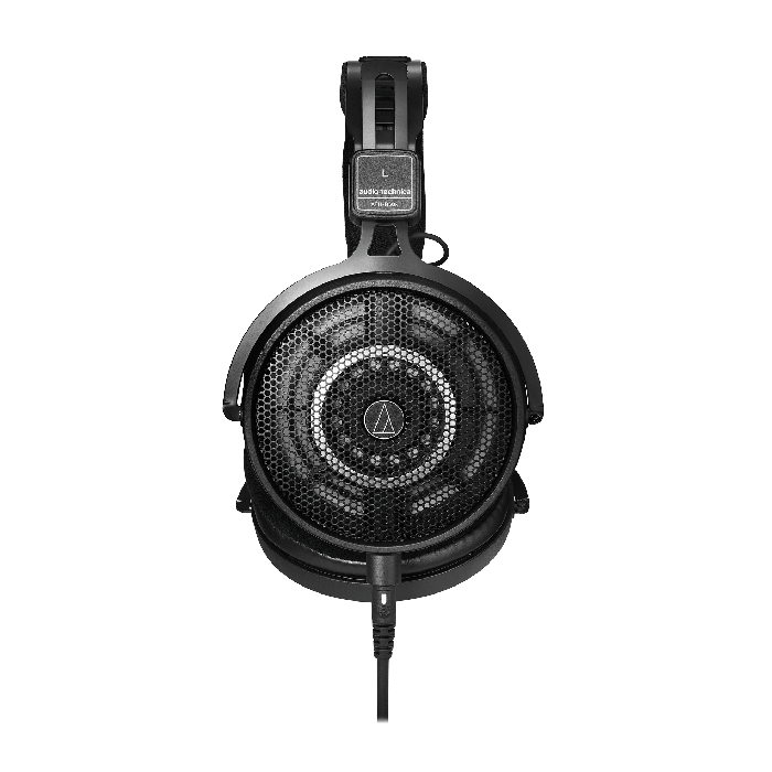 Audio-Technica ATH-R50x side view showing open honeycomb earcup and headband