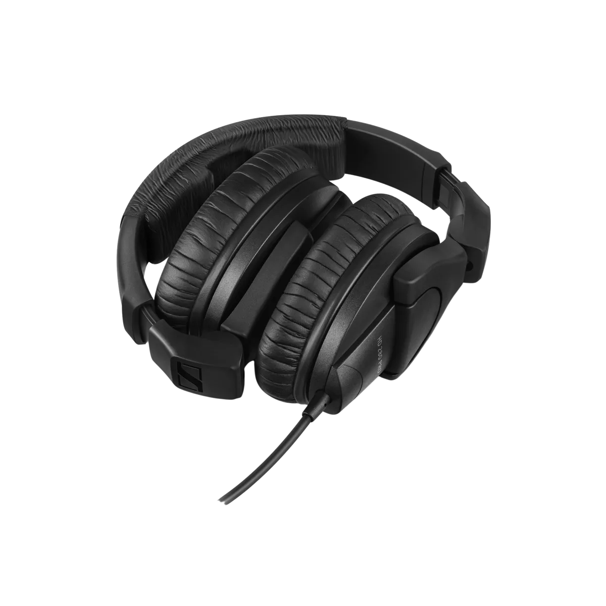 Sennheiser HD 280 Pro folded into compact transport configuration with collapsible earcups.