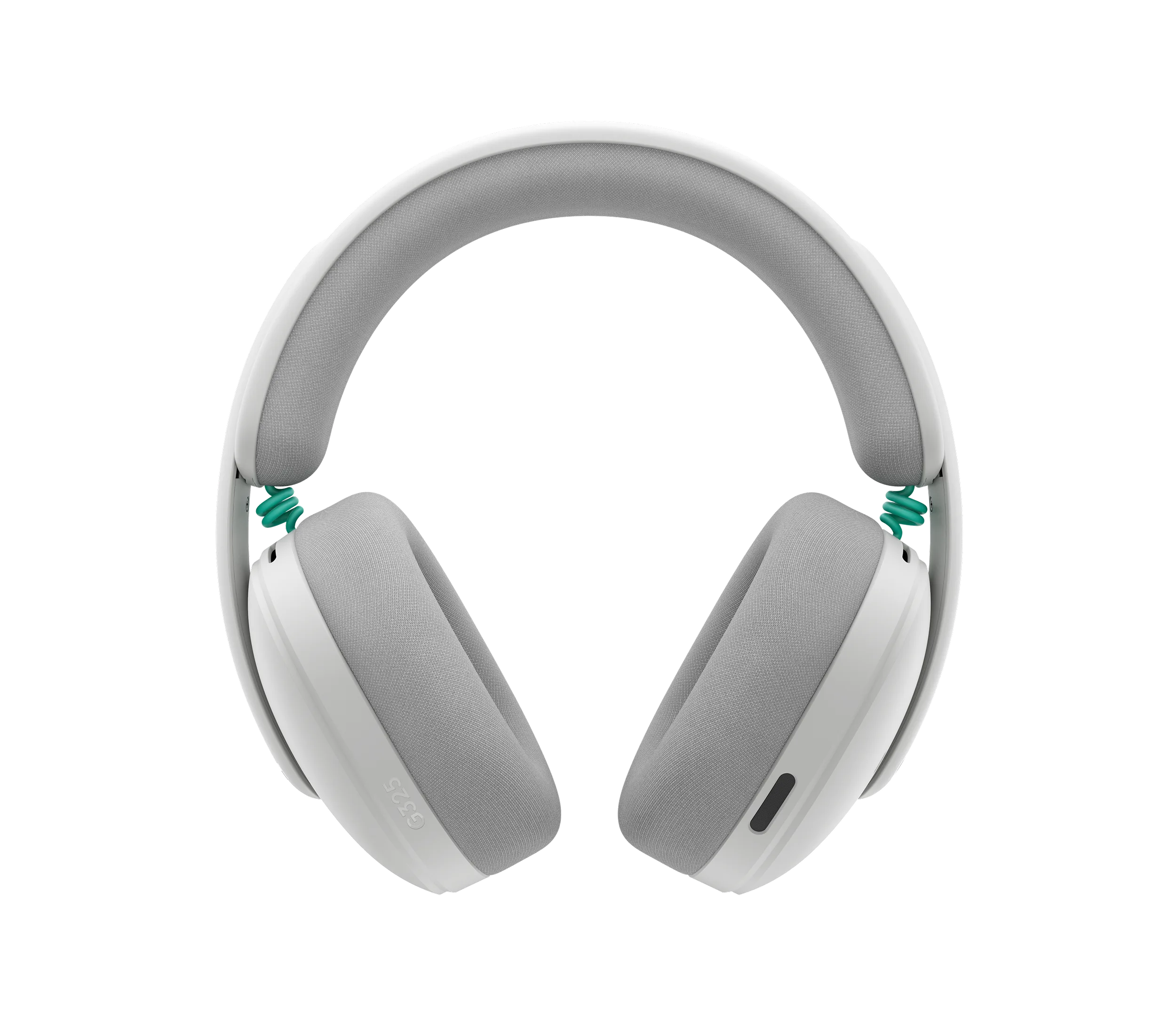 Logitech G325 LIGHTSPEED wireless gaming headset in white, front view showing headband and earcups