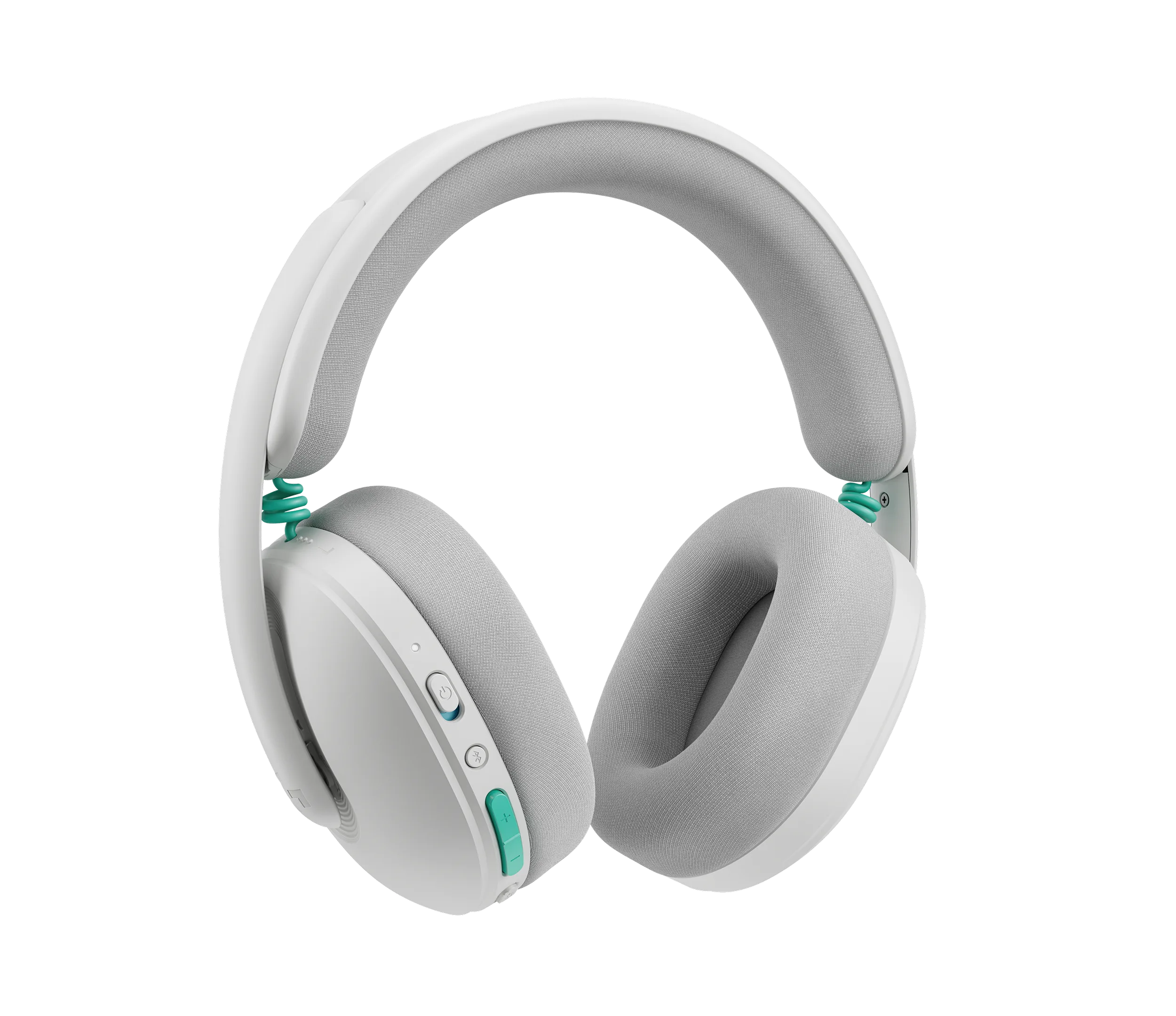 Logitech G325 LIGHTSPEED wireless gaming headset in white, three-quarter back-right angle view